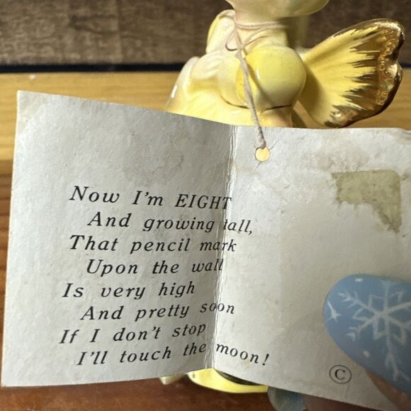 Vtg Josef Originals Birthday Angel Age 8 Yellow Dress with Sun Hat Figurine - Picture 5 of 7